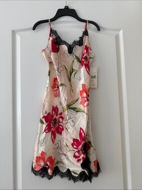 NWT Small chanteuse Cream Slip night silk dress